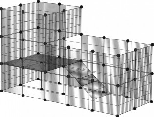 Výběh pro malá zvířata, 140 x 70 x 105 cm | černý