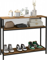 Konzolový stolek se 2 policemi, 100 x 29,5 x 90 cm| hnědý