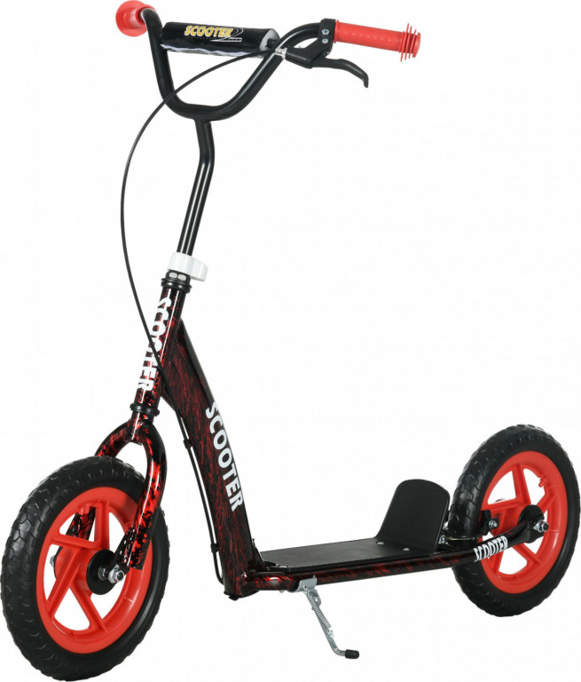 Dětská koloběžka se stojánkem | červená