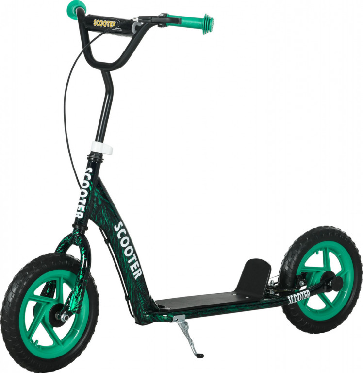 Dětská koloběžka se stojánkem | zelená