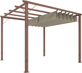 Pergola s hliníkovou střechou, 3 x 3 m | přírodní č.1