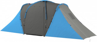 Rodinný kempinkový stan pro 4-6 osob | tmavě šedý + modrý č.1