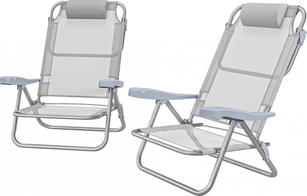 Skládací zahradní židle, 2 kusy, 62 x 65 x 80 cm | šedé