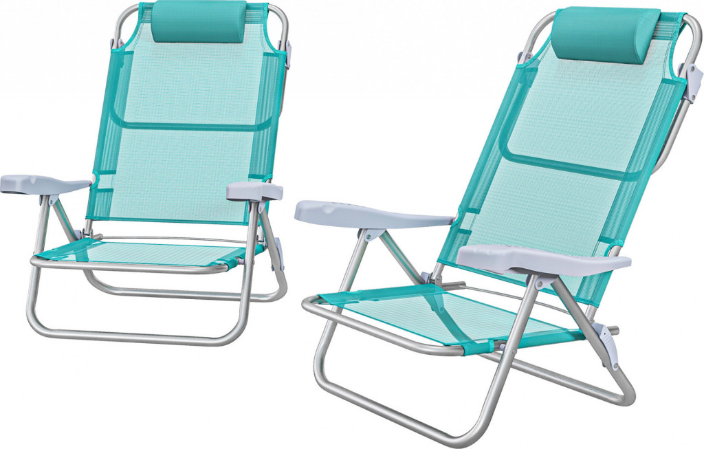 Skládací zahradní židle, 2 kusy, 62 x 65 x 80 cm | azurové