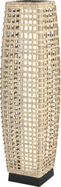Zahradní stolní lampa z imitace tkaného ratanu, 21 x 21 x 78 cm | přírodní