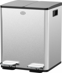 Dvojitý koš na kuchyňský odpad, 2x20 litrů, 45,8 x 36 x 51,6 cm | nerez