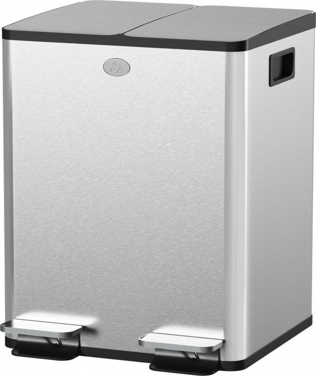 Dvojitý koš na kuchyňský odpad, 2x20 litrů, 45,8 x 36 x 51,6 cm | nerez