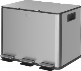 Kuchyňský odpadkový koš se 3 přihrádkami, 3x20 litrů, 61,9 x 36,6 x 56,7 | stříbrný č.1