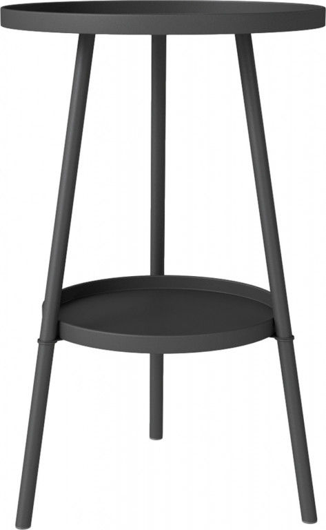 Malý kulatý stolek se 2 patry | černý