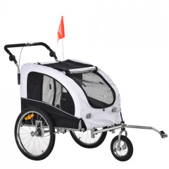 Prívesný vozík za bicykel pre psa 2v1 | čierno - biely č.2
