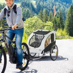 Prívesný vozík za bicykel pre psa 2v1 | čierno - biely č.1
