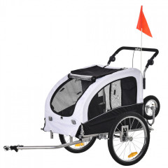 Prívesný vozík za bicykel pre psa 2v1 | čierno - biely č.3