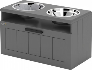 Vyvýšené nerezové misky | šedé č.1