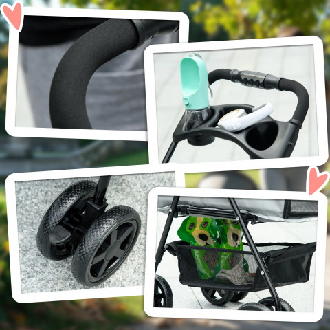 Kočárek pro psa | šedý č.6