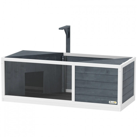 Dřevěný výběh pro želvy, 120 x 50 x 40 cm | šedý č.4