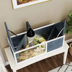 Dřevěný výběh pro želvy, 120 x 50 x 40 cm | šedý č.3