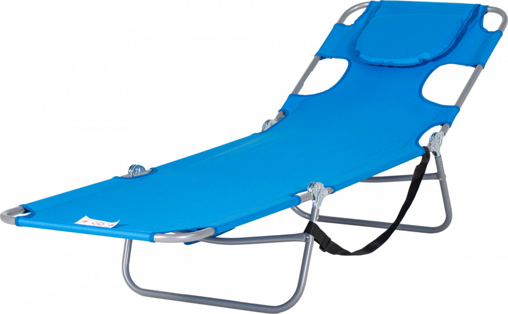 Skládací zahradní lehátko, 185 x 55 x 29 cm | modré