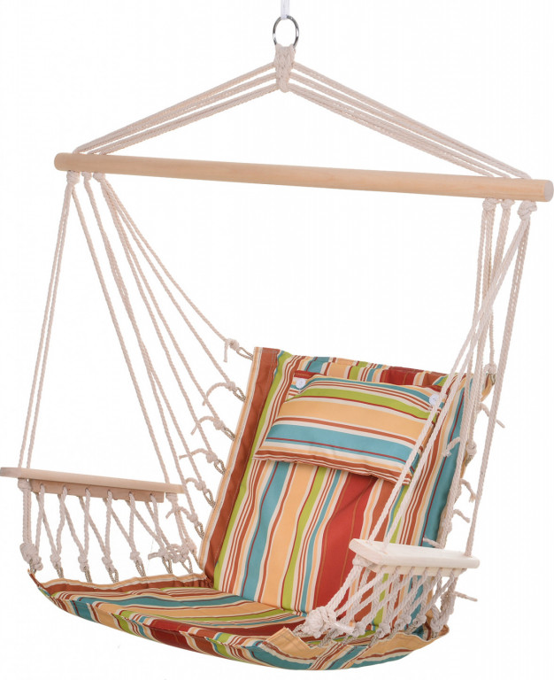 Závěsné křeslo s příčnou výztuhou 100 x 106 cm | vícebarevné s barevnými pruhy