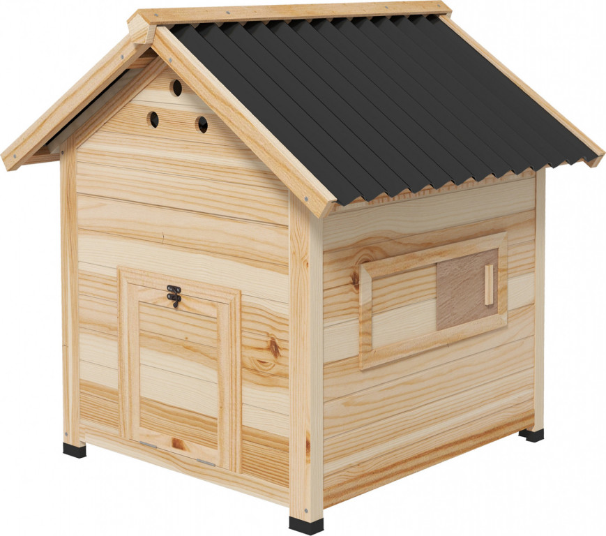 Dřevěný domeček pro kachny 78x90x92 cm | přírodní+ černý