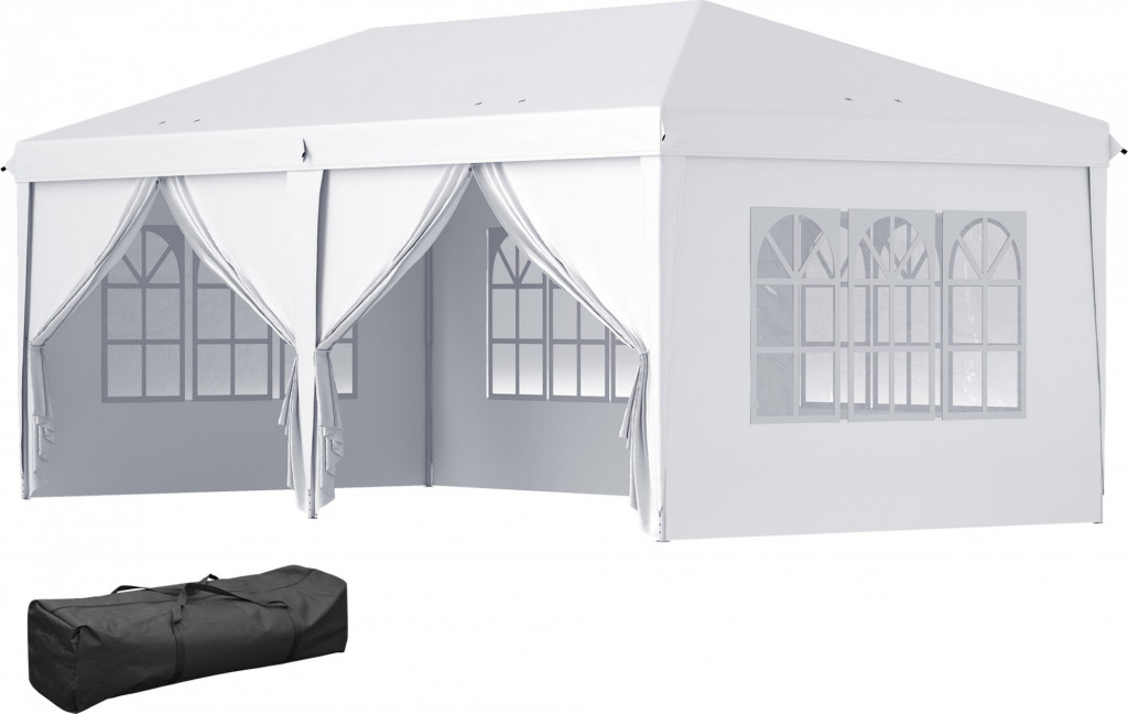 Luxusní zahradní párty stan 3 x 6 m s bočnicemi | bílý