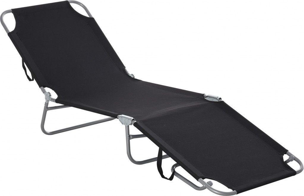 Kempingové skládací lehátko | černé