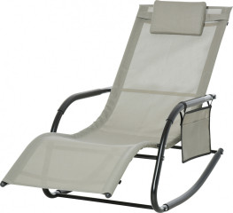 Houpací lehátko 150 x 62 x 88 cm | černé + světle šedé č.1