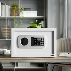 Bezpečnostný trezor s elektronickým zámkom 31 x 20 x 20 cm | svetlo sivá