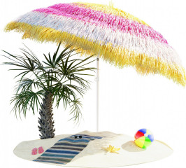 Havajský slunečník barevný Ø160cm UV ochrana 30+ č.1