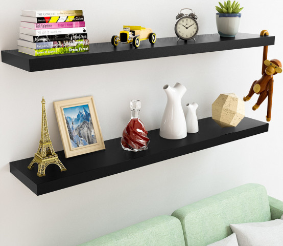 Vysoce kvalitní nástěnná police 50 cm | černá č.3