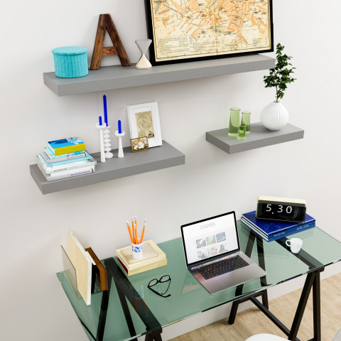 Vysoce kvalitní nástěnná police 70 cm | šedá č.3