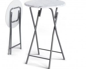 Skládací barový stůl mramorový vzhled Ø60cm