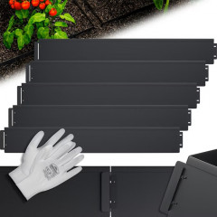 Sada 5 lemů na záhony 5 m x 14 cm | černá kovová Sada 5 lemů na záhony 5 m x 14 cm | černá kovová