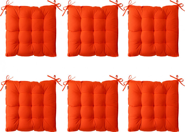 Polštáře na židle 6ks 43 x 39 x 5 cm | Oranžové č.2