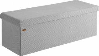 Skládací lavice z MDF šedé látky | 114x38x38cm č.1
