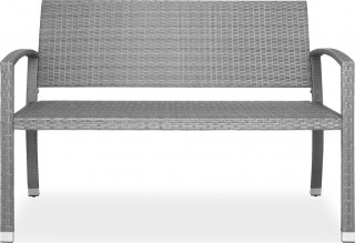 Zahradní lavice z polyratanu 122x58x87cm | šedá č.1
