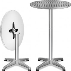 Sada 2 barových bistro stolů Ø60cm | stříbrná Sada 2 barových bistro stolů Ø60cm | stříbrná
