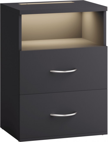 Noční stolek Jamie 55x40x28cm | antracit č.2