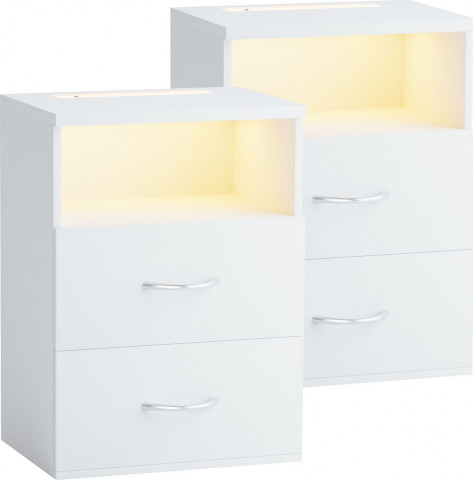 Noční stolek Jamie sada 2 kusů 55x40x28cm | bílý č.4