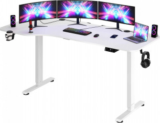Výškově nastavitelný stůl bílý 160x75x73-118cm |bílá