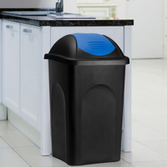 Odpadkový koš 60l | černý/modrý