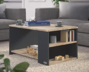 Konferenční stolek Santa Cruz 90x60x50cm | Dřevěná / Šedá