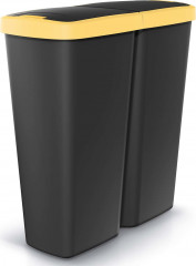 Odpadkový koš Duo 50L | Černá/Žlutá č.1