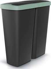Odpadkový koš Duo 50L | Černá/Zelená č.1