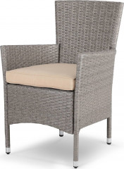 Sada 2 zahradních židlí z polyratanu | krémově béžová č.1