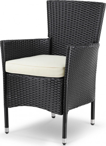 Sada 2 zahradních židlí z polyratanu | černá/krémová č.5