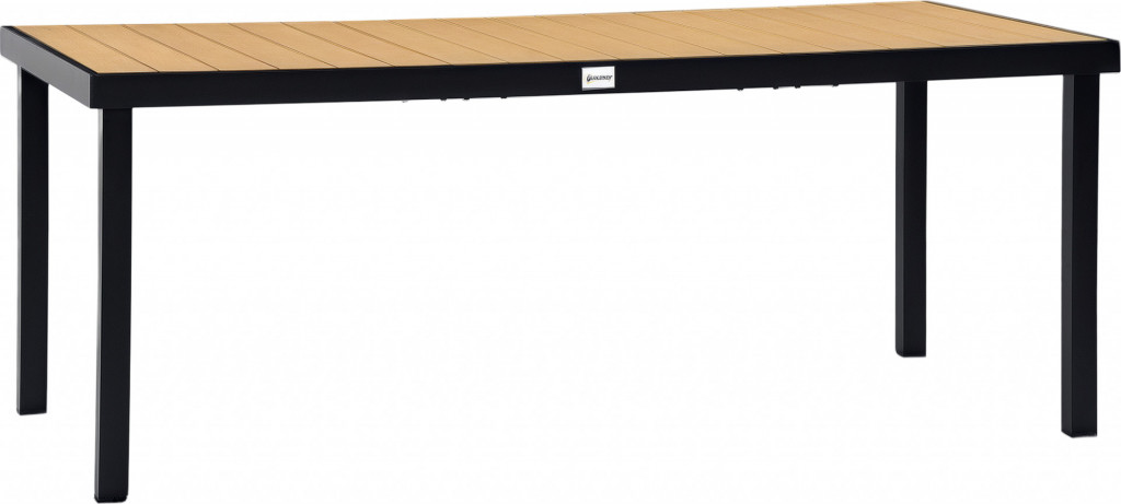 Zahradní jídelní stůl pro 8 osob | přírodní + černý