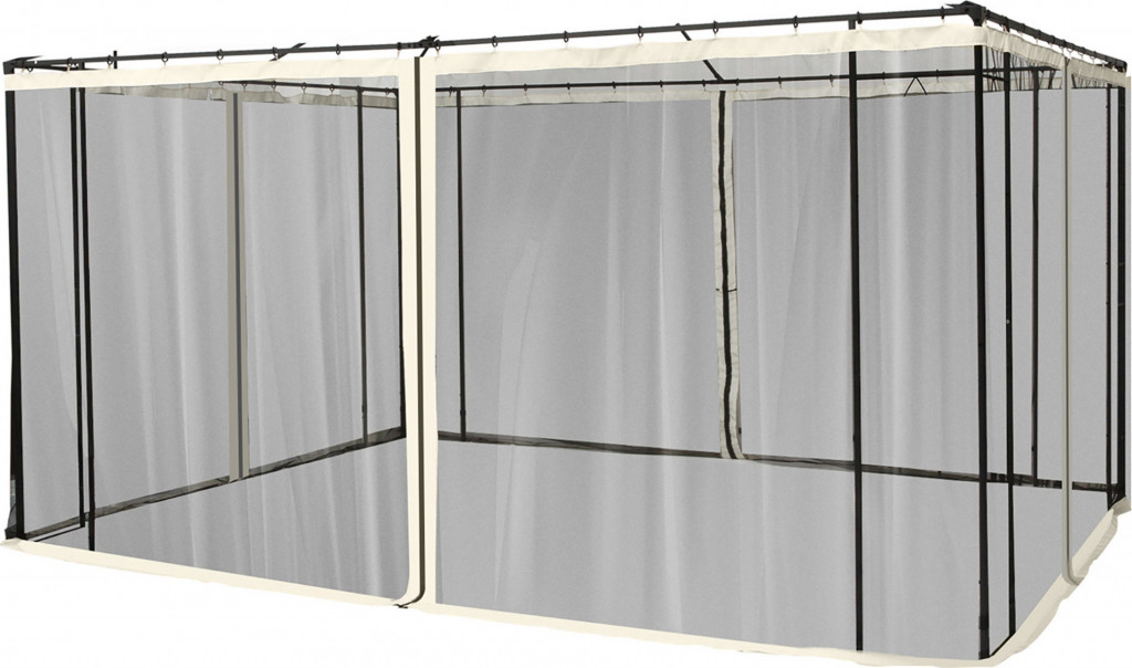 Moskytiéry pro altán 3 x 4 m, 4 boční stěny | černé + béžové