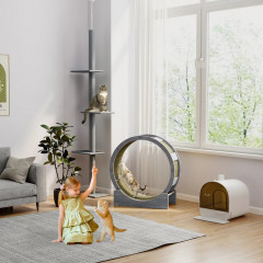 Běhací kolo pro kočky, 91 x 33 x 94 cm | šedé č.2