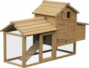 Kurník s výběhem pro drůbež 150,5x54x87 cm | přírodní č.1