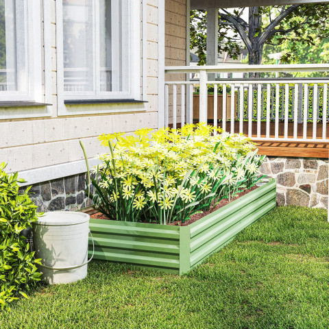 Ocelový vyvýšený záhon, 241 x 90,5 x 30 cm | zelený č.2